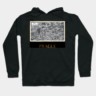 Golden Prague city map Hoodie